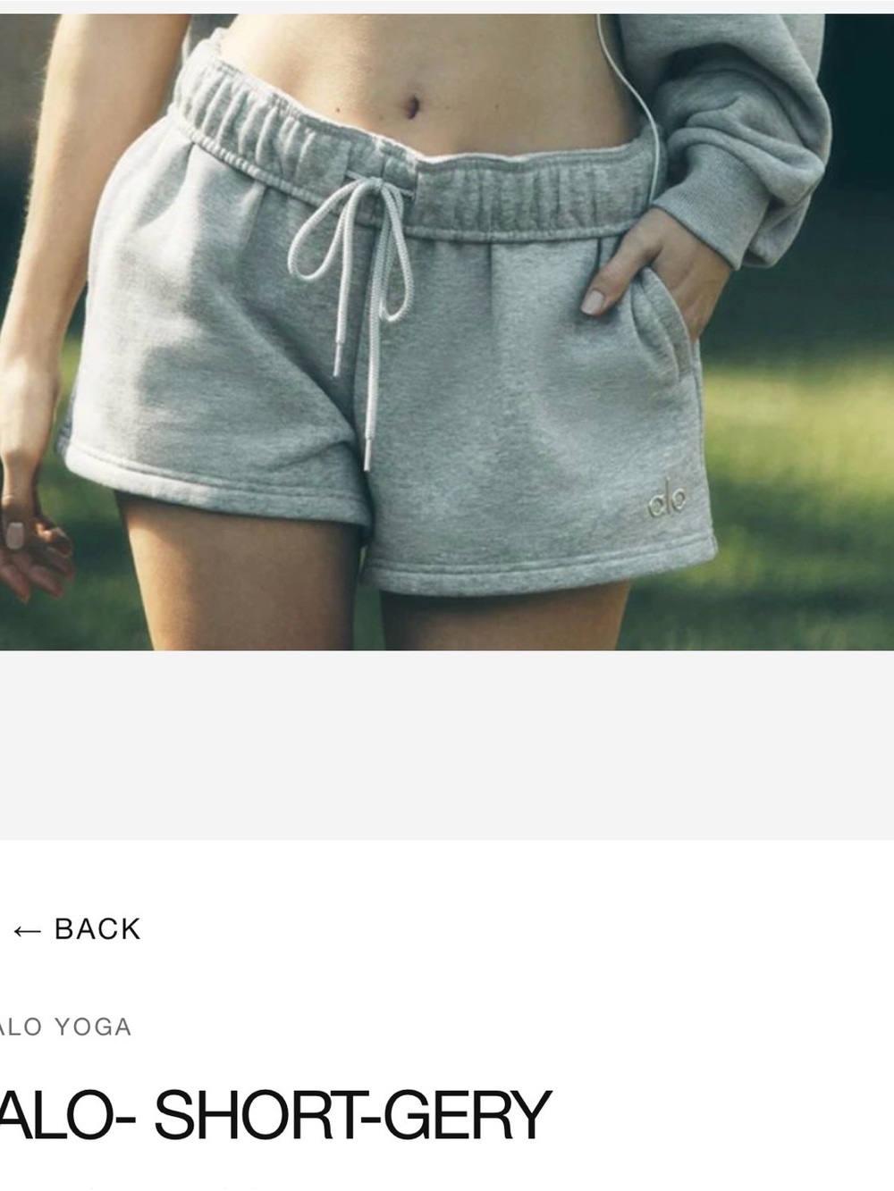 ALO Yoga Gray Drawstring Athletic Shorts small